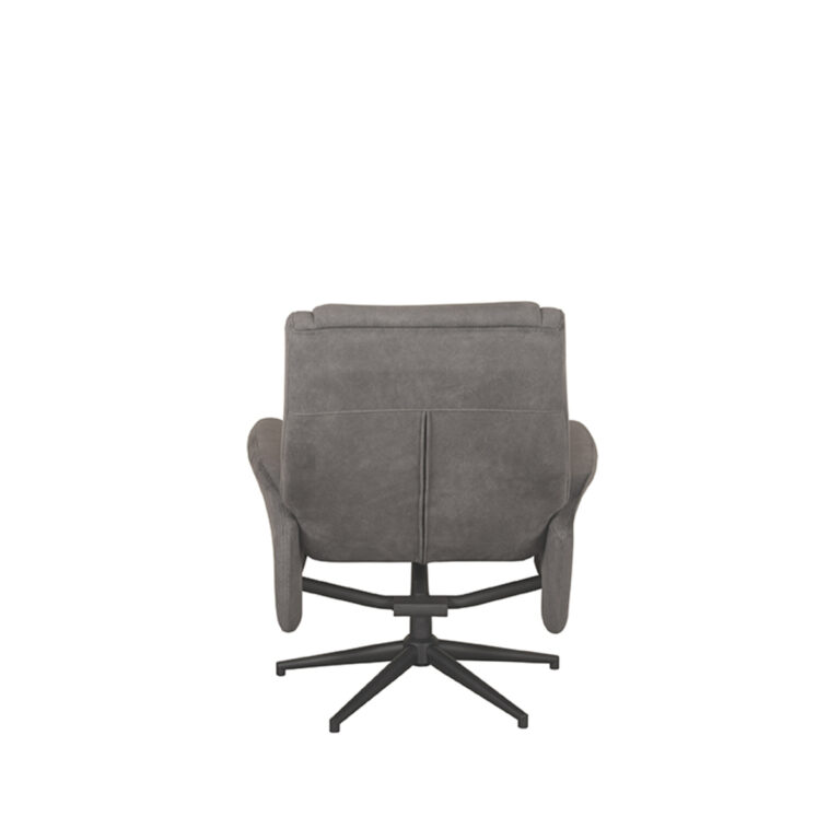 LABEL51 Fauteuil Bergen - Antraciet - Cosmo - Incl. Hocker