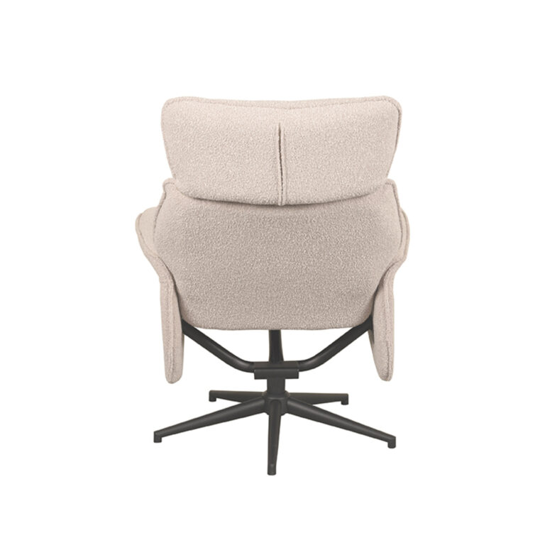 LABEL51 Fauteuil Verdal - Naturel - Boucle - Incl. Hocker