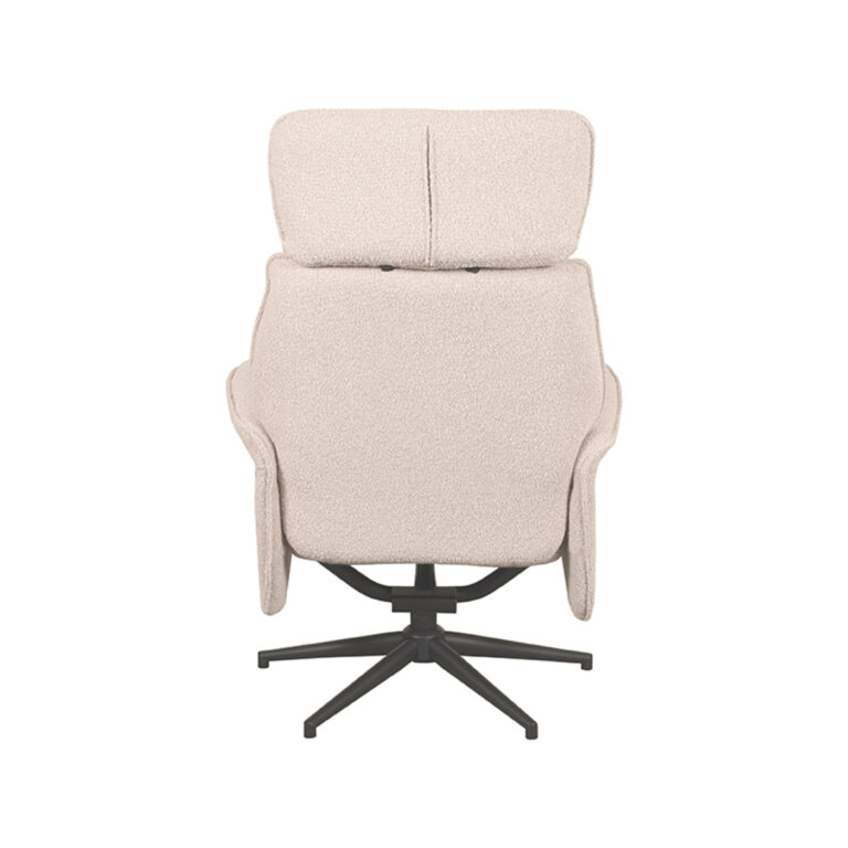 LABEL51 Fauteuil Verdal - Naturel - Boucle - Incl. Hocker