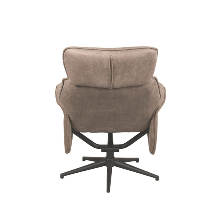 LABEL51 Fauteuil Verdal - Taupe - Micro Suede - Incl. Hocker