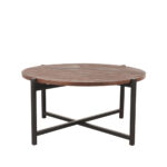 Salontafel_Dox_70x70x35_cm_Espresso_Mangohout_Zwart_Metaal_Voorkant