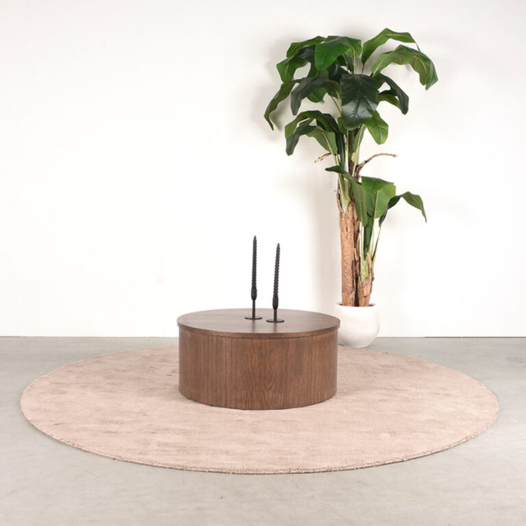 LABEL51 Salontafel Oliva - Walnoot - Eiken - 70 cm - Rond