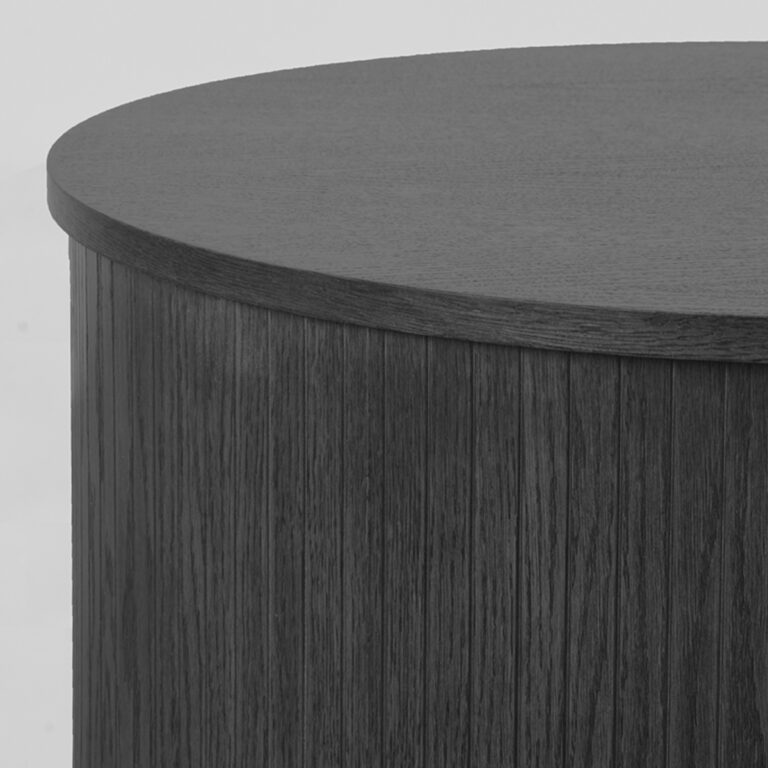 LABEL51 Salontafel Oliva - Zwart - Eiken - 70 cm - Rond