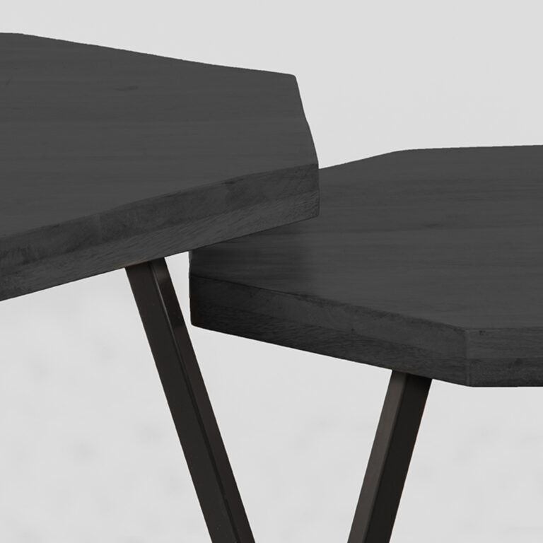 LABEL51 Salontafel Figure - Zwart - Mangohout - 70 cm
