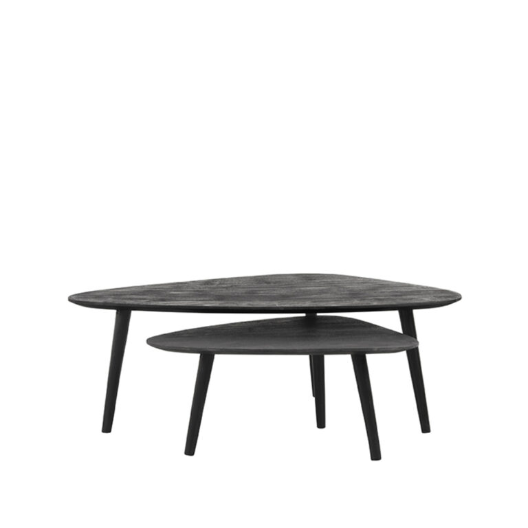 LABEL51 Salontafel Set Rock - Zwart - Mangohout - 110 cm