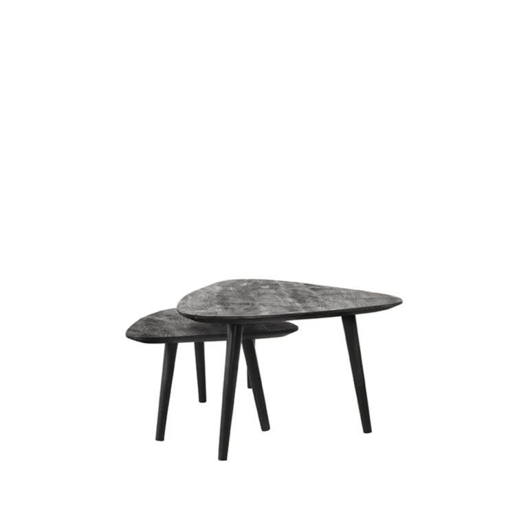 LABEL51 Salontafel Set Rock - Zwart - Mangohout - 110 cm