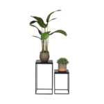 Set_Plantenzuilen_Vintage_Zwart_Mangohout_35x35x65_cm_Voorkant_2