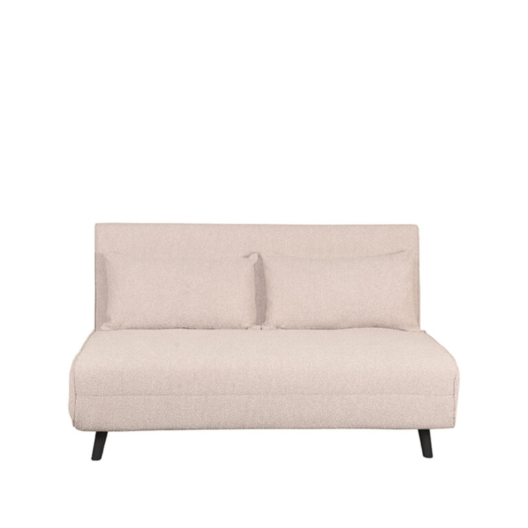 LABEL51 Slaapbank Double - Naturel - Boucle - Double | Zwarte Poot