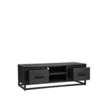 Tv-Meubel_Chili_Zwart_Mangohout_120x45x40_cm_Perspectief_2