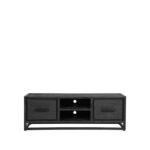 Tv-Meubel_Chili_Zwart_Mangohout_120x45x40_cm_Voorkant