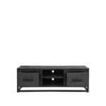 Tv-Meubel_Chili_Zwart_Mangohout_120x45x40_cm_Voorkant_2