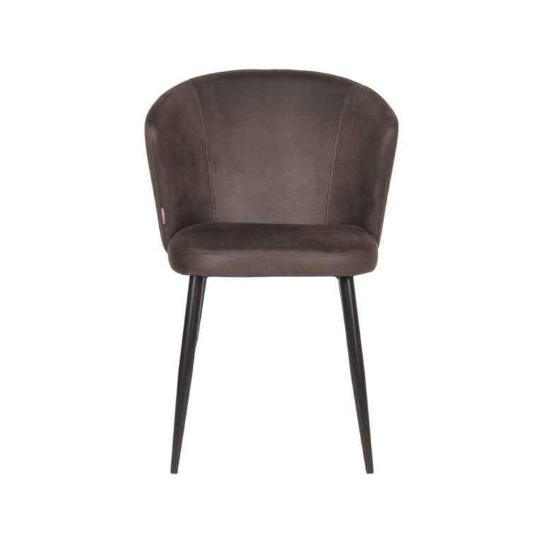 LABEL51 Eetkamerstoel Wave - Antraciet - Microfiber - Black Frame