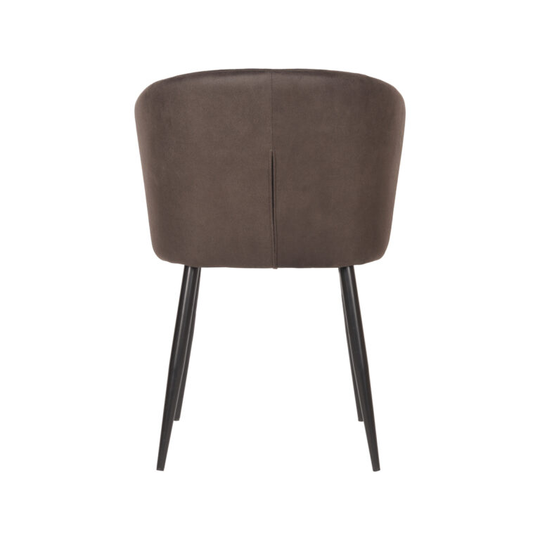 LABEL51 Eetkamerstoel Wave - Antraciet - Microfiber - Black Frame