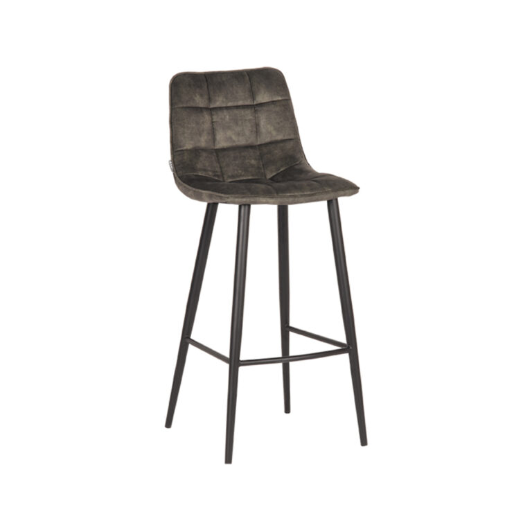 LABEL51 Tabouret de bar Jelt - Hunter - Velours - Hauteur d'assise 78