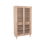 Vitrinekast_Jule_100x49x180_Cm_Naturel_Eikenhout_Perspectief