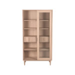 Vitrinekast_Jule_100x49x180_Cm_Naturel_Eikenhout_Voorkant2