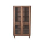 Vitrinekast_Jule_100x49x180_Cm_Walnoot_Eikenhout_Voorkant