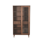Vitrinekast_Jule_100x49x180_Cm_Walnoot_Eikenhout_Voorkant2