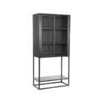 Vitrinekast_Level_Zwart_Metaal_70x35x150_cm_Perspectief_2