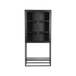 Vitrinekast_Level_Zwart_Metaal_70x35x150_cm_Voorkant