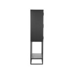 Vitrinekast_Level_Zwart_Metaal_70x35x150_cm_Zijkant