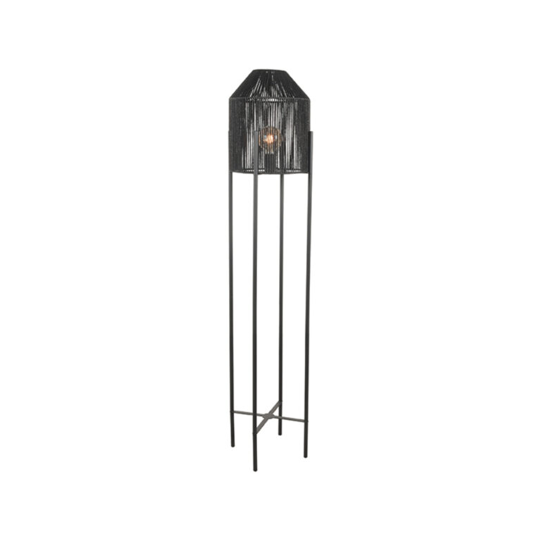 LABEL51 Vloerlamp Ibiza - Zwart - Jute - Vloerlamp