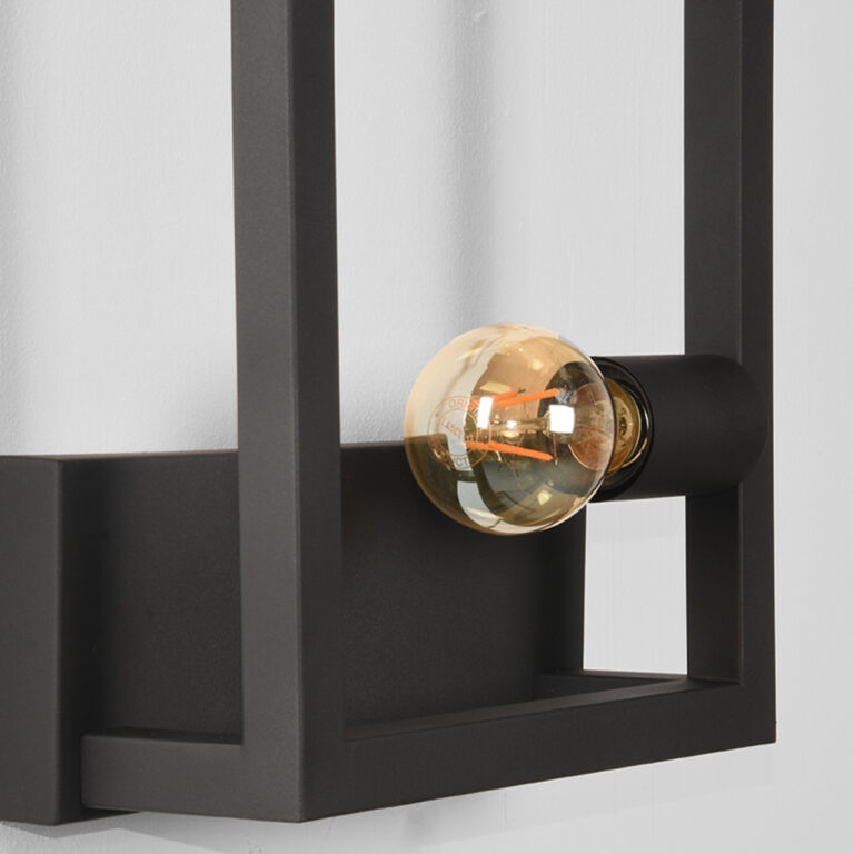 LABEL51 Wandlamp Quadrato - Zwart - Metaal - Wandlamp