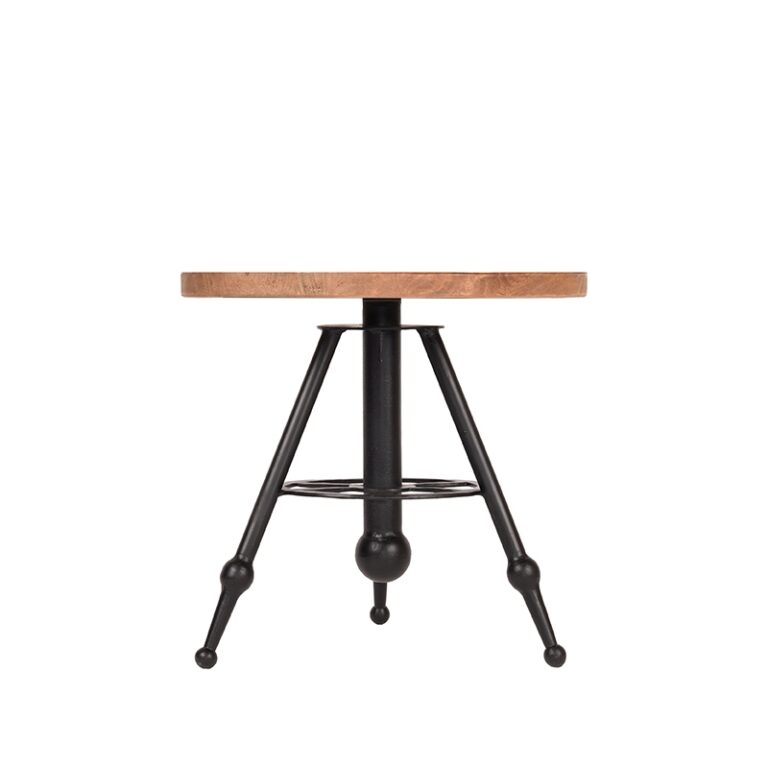 D-MAXX Bijzettafel Solid - Rough - Mangohout - 45 cm - Rond