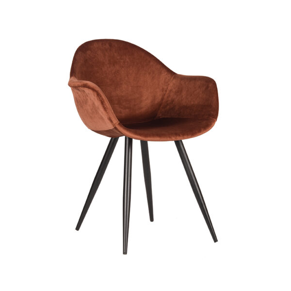 LABEL51 Eetkamerstoel Forli - Rust - Fluweel - Black Frame