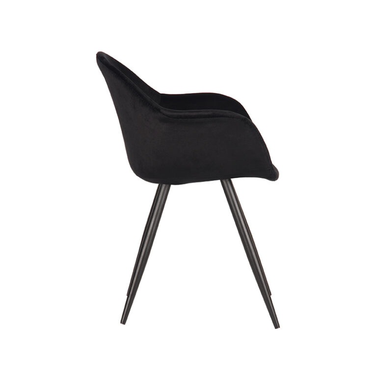 LABEL51 Eetkamerstoel Forli - Zwart - Fluweel - Black Frame
