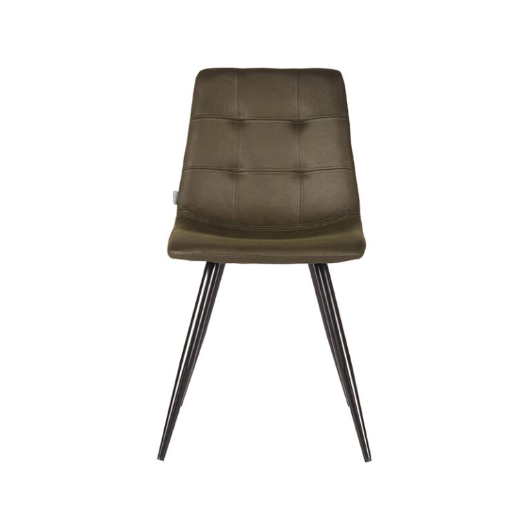 LABEL51 Eetkamerstoel Jay - Army green - Microfiber - Black Frame