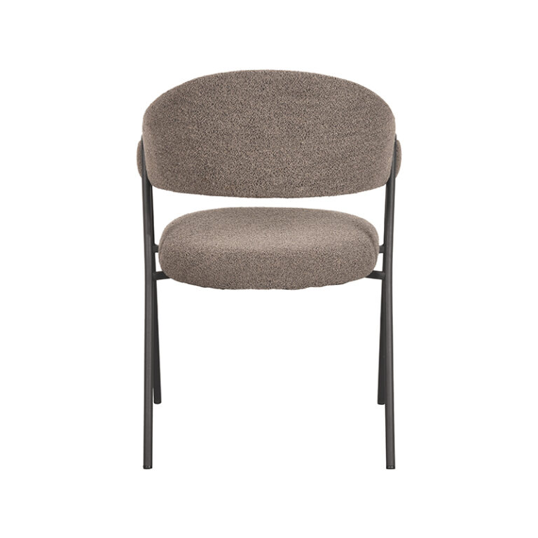 LABEL51 Eetkamerstoel Lowen - Bruin - Boucle - Black Frame