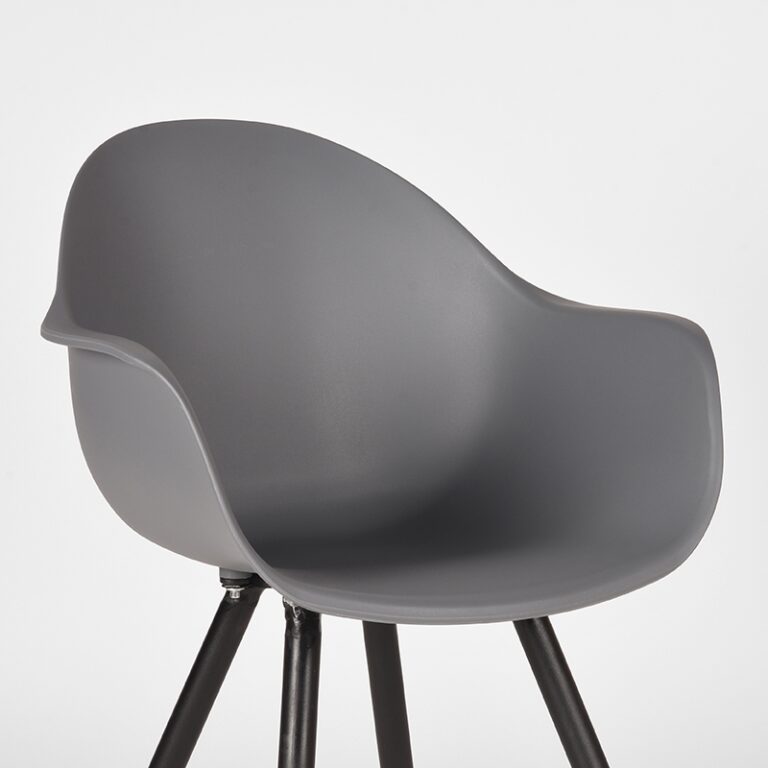 LABEL51 Eetkamerstoel Luca - Antraciet - Kunststof - Black Frame