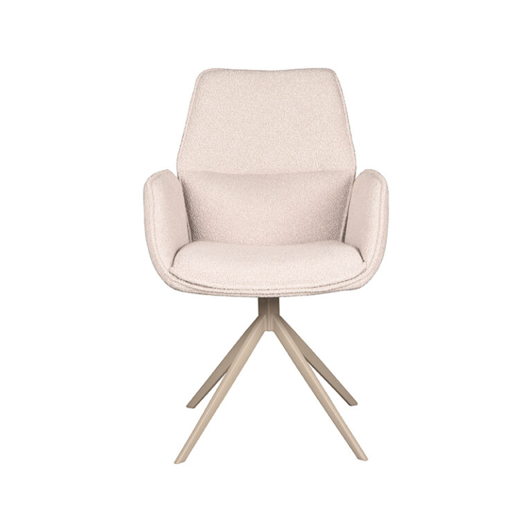 LABEL51 Eetkamerstoel Mellow - Naturel - Boucle - Taupe Frame
