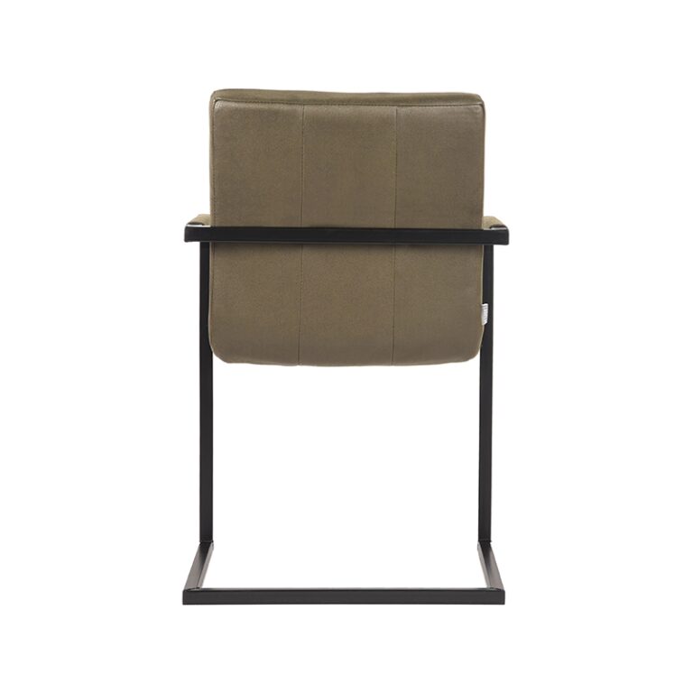 LABEL51 Eetkamerstoel Milo - Army green - Microfiber - Black Frame