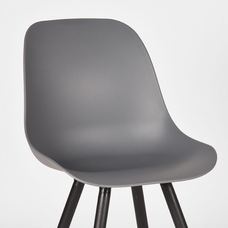 LABEL51 Eetkamerstoel Monza - Antraciet - Kunststof - Black Frame