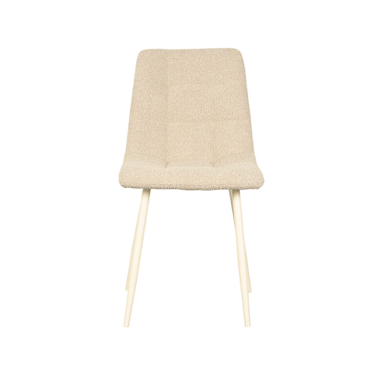 LABEL51 Eetkamerstoel Nino - Zand - Boucle - Shaded White Frame