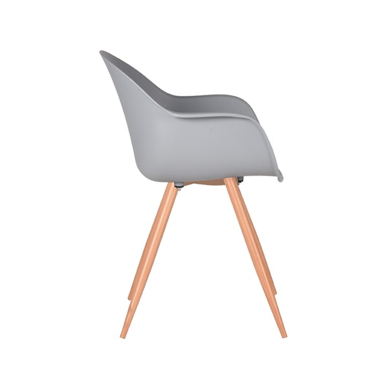 LABEL51 Eetkamerstoel Parma - Grijs - Kunststof - Oak Metal Woodcover