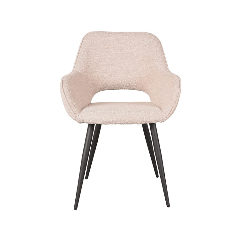 LABEL51 Eetkamerstoel Fer - Naturel - Boucle - Black Frame