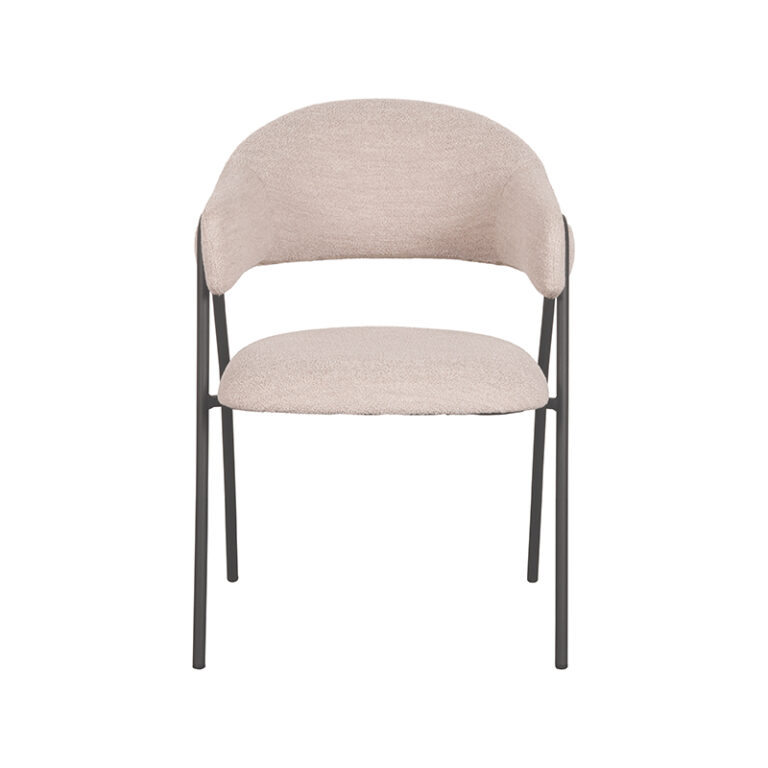 LABEL51 Eetkamerstoel Lowen - Naturel - Boucle - Black Frame