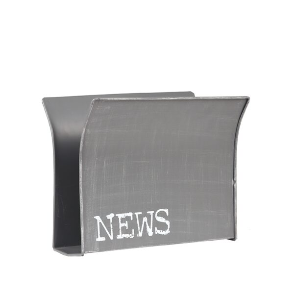LABEL51 Wanddecoratie Magazinehouder - Antiek grijs - Metaal - One Size