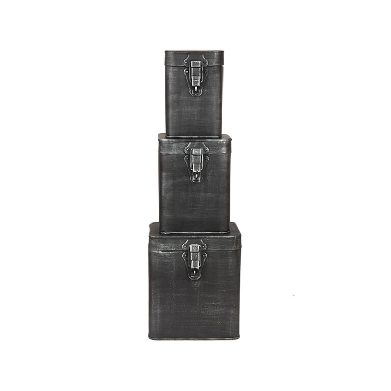 LABEL51 Opbergkist - Zwart - Metaal - L - 15x16x19 cm
