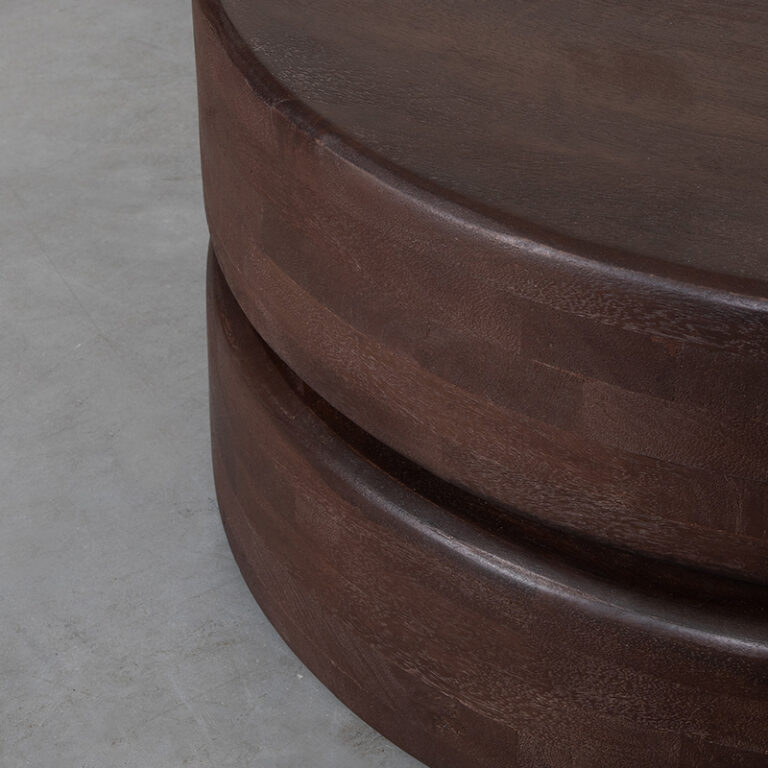 LABEL51 Salontafel I_Milly - Espresso - Mangohout - 70 cm - Rond