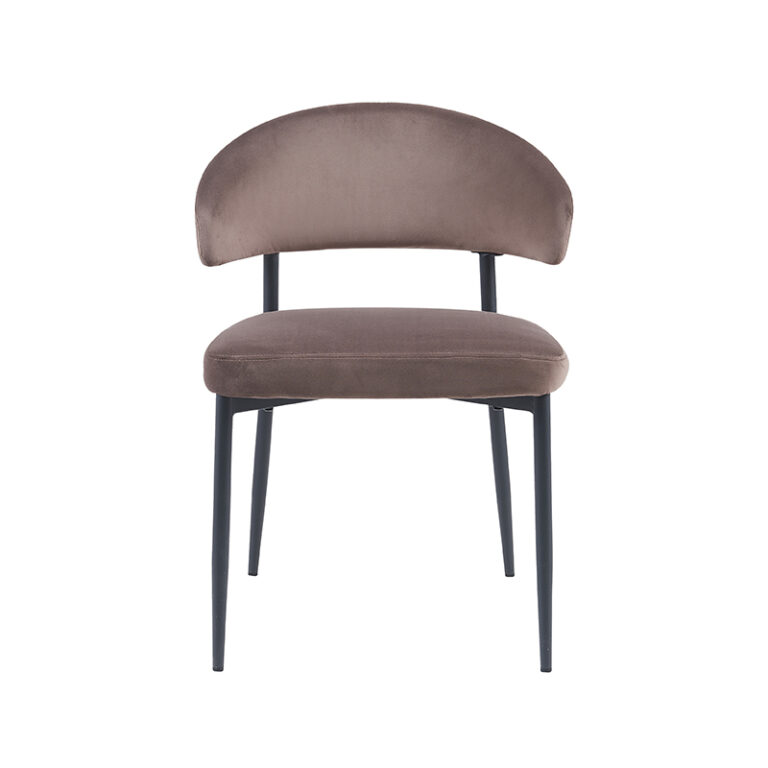 LABEL51 Eetkamerstoel I_Bliss - Taupe - Fluweel - Black Frame