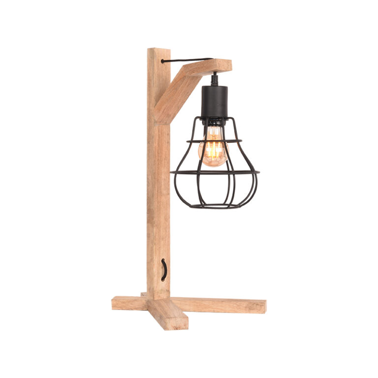 LABEL51 Tafellamp Drop - Zwart - Mangohout - Tafellamp