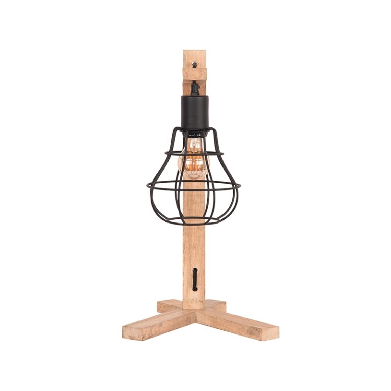 LABEL51 Tafellamp Drop - Zwart - Mangohout - Tafellamp