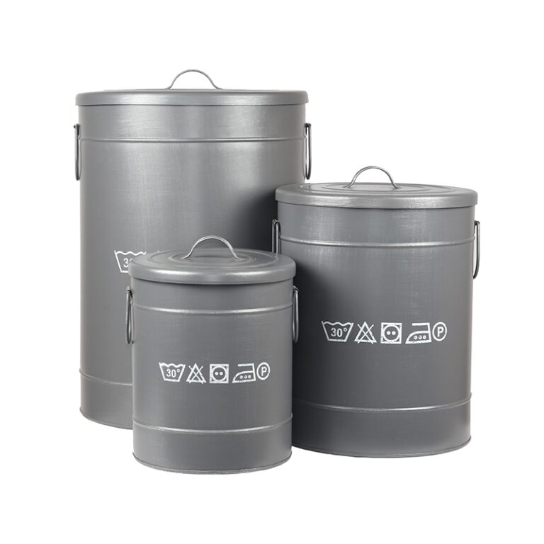 LABEL51 Wasmand - Antiek grijs - Metaal - L