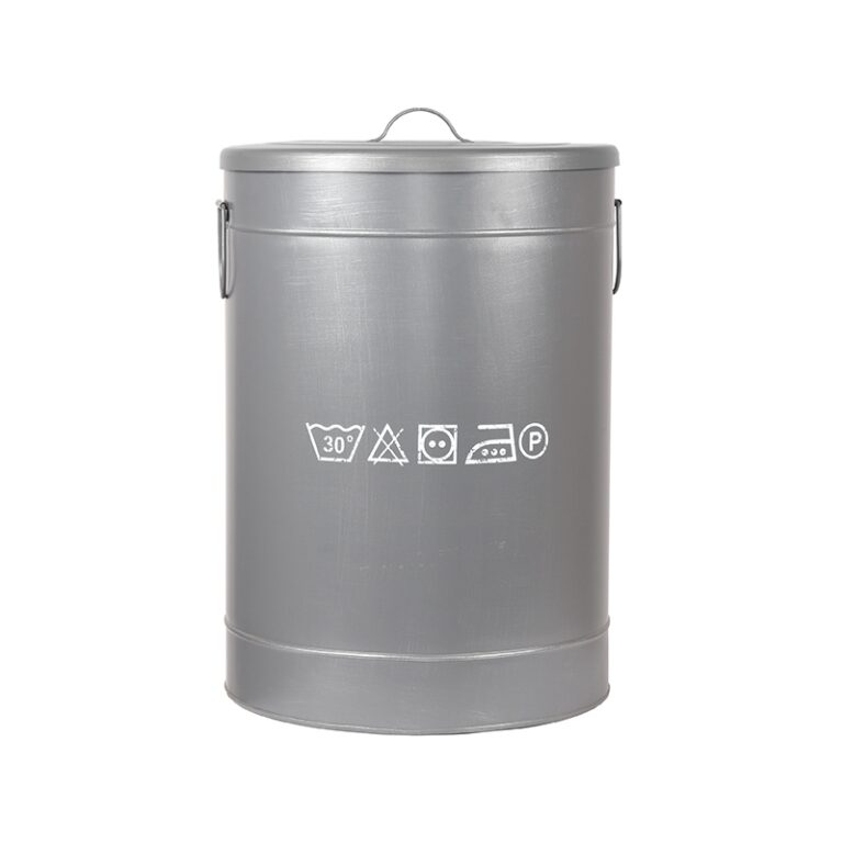 LABEL51 Wasmand - Antiek grijs - Metaal - L