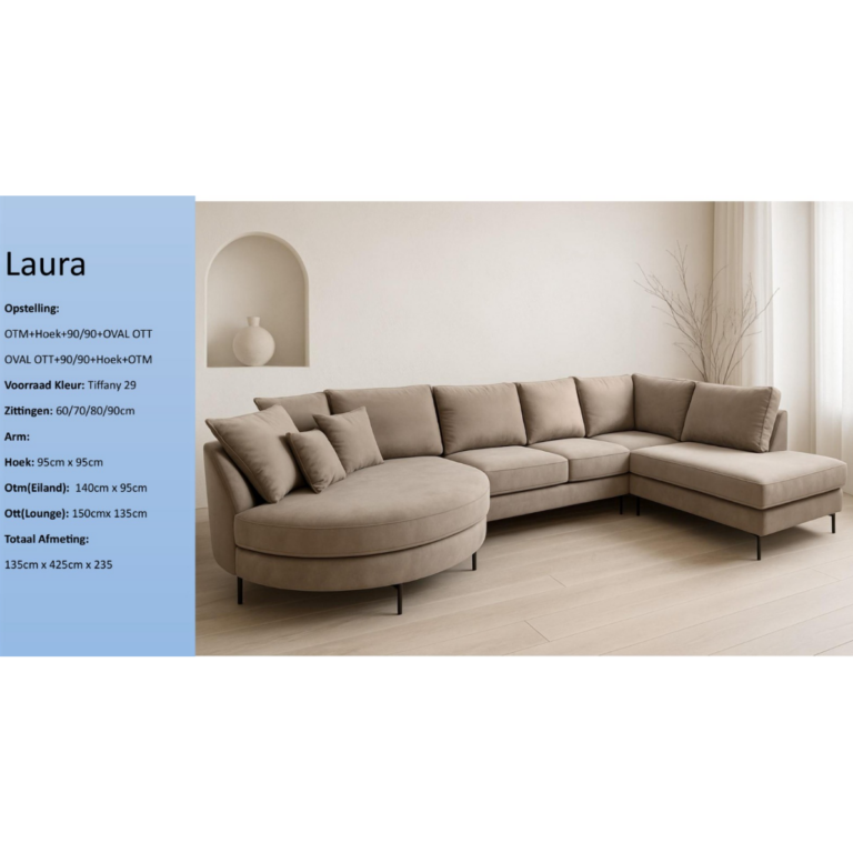 Laura Oval Hoekbank - OTM+Hoek+90/90+Oval OTT