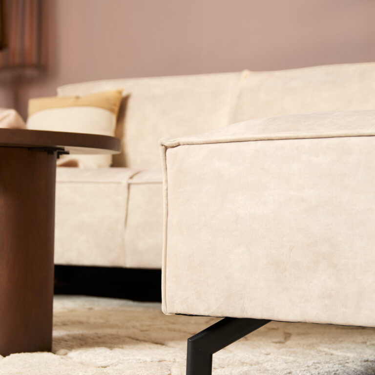 MySofa Floris Hoekbank Velvet Beige 2,5 zits+Divan Rechts